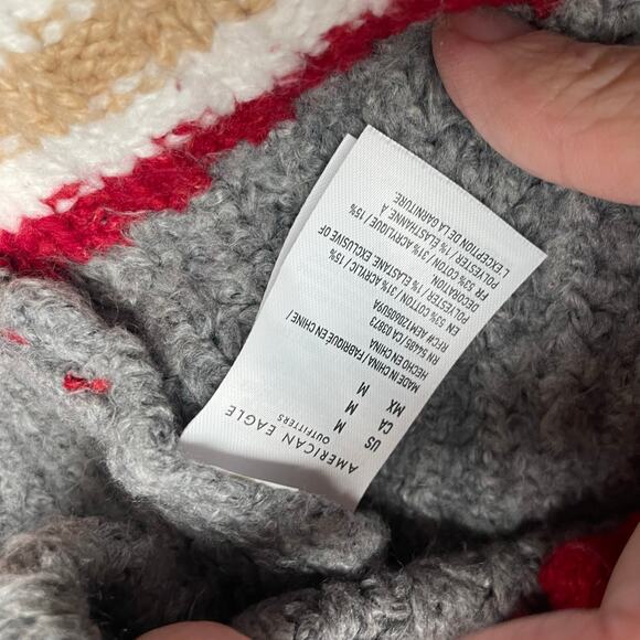 American Eagle Full Zip Sweater Size Medium Preppy Academia Varsity Y2K Retro - Picture 6 of 6